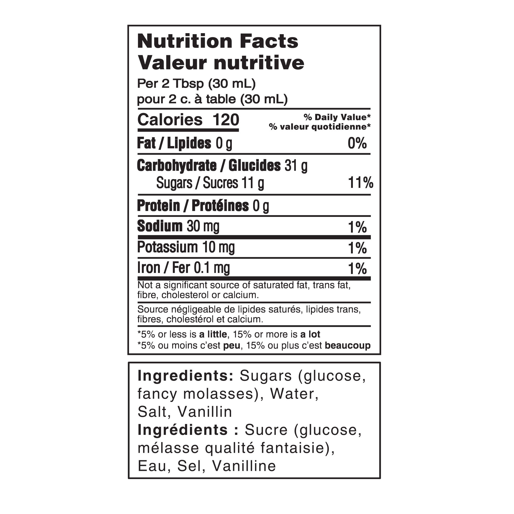 Crown® Golden Corn Syrup Nutritional Facts